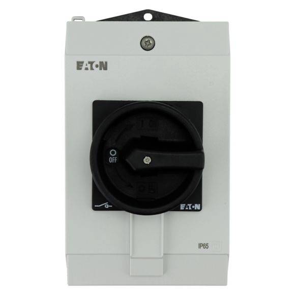 Eaton P1-40/I2/SVB-SW/HI11 EIN-AUS-Schalter mit NOT-Aus-Schalter, verriegelbar 40A 690V 1 x 90° Grau, Schwarz 1St.