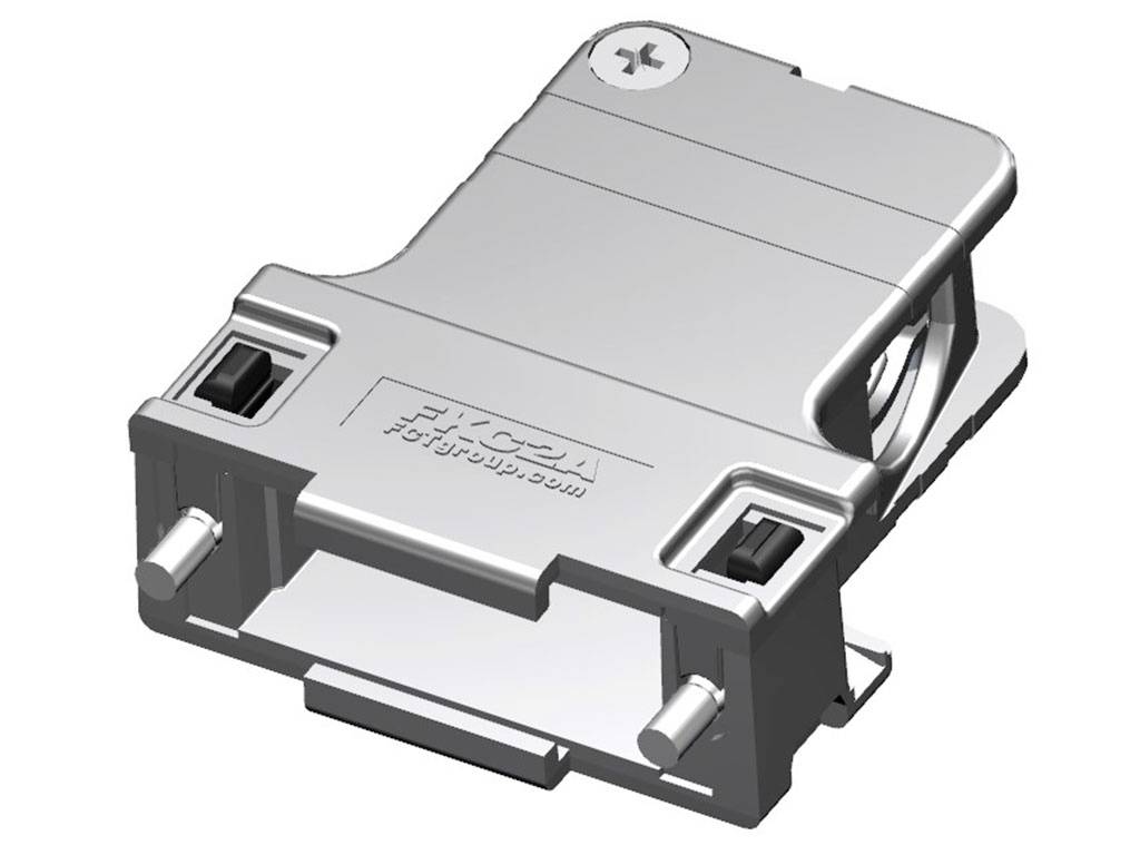 Vorrichtung mit Metallgehäuse und Befestigungsschrauben. Enthält Markenname und Funktionsteile sichtbar. Technisches Design.