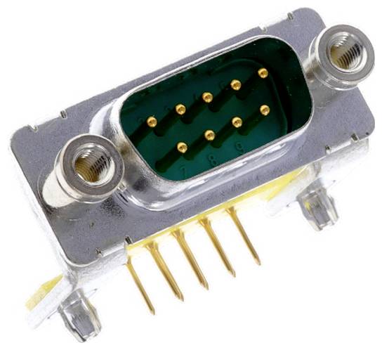 Nahaufnahme eines VGA-Steckers mit Metallgehäuse und neun sichtbaren Stiften, typischerweise zum Verbinden von Computern mit Monitoren verwendet.