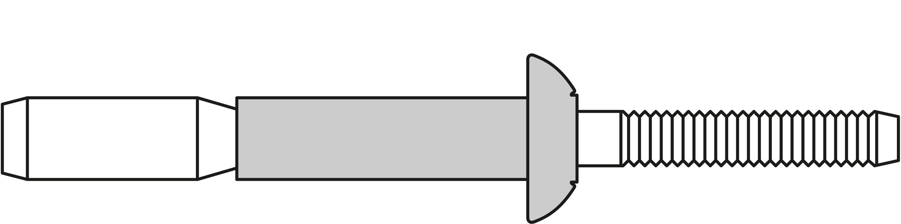 Gesipa 1433810 Blindniete Aluminium Aluminium 200St.
