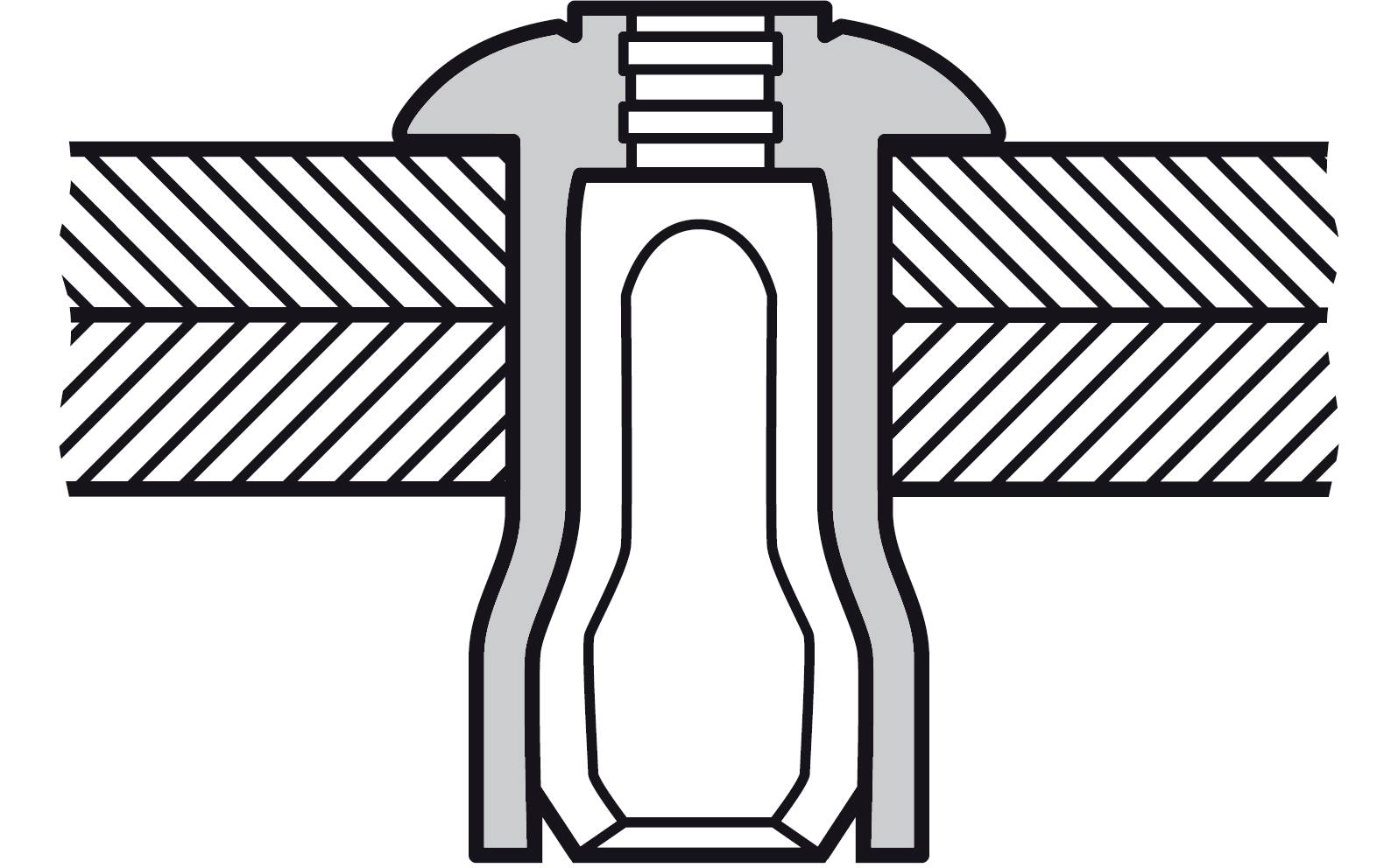 Gesipa 1433810 Blindniete Aluminium Aluminium 200St.