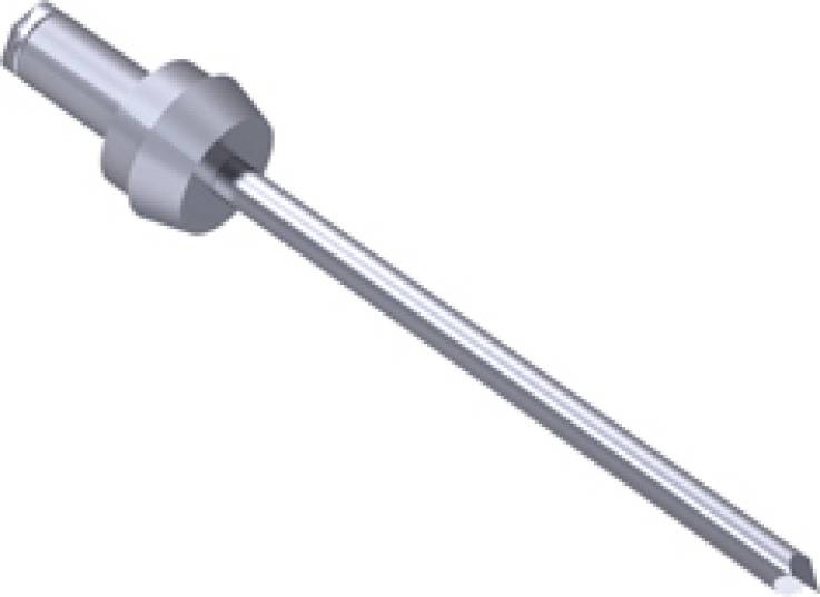 Metallische, zylindrische Sonde mit einem langen, dünnen Stab und einem breiteren Griff oben. Verwendet für medizinische Anwendungen.
