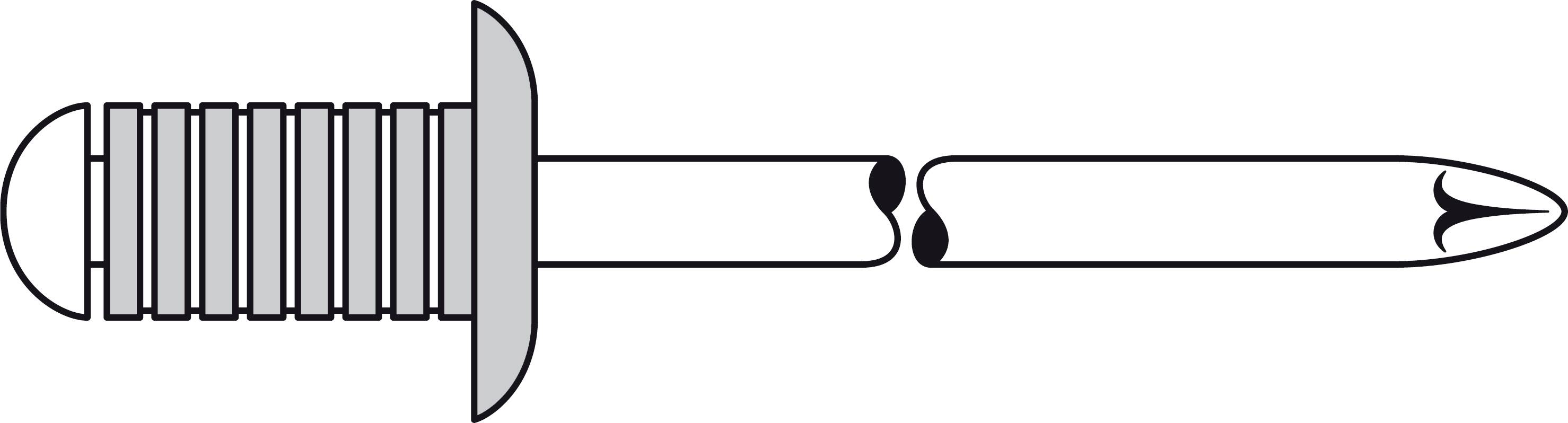 Gesipa 1454108 Spezial-Blindniete Stahl Aluminium 500St.