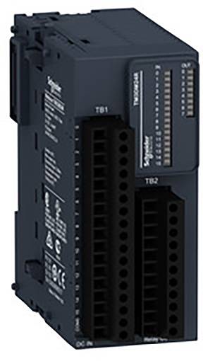 Ein schwarzes elektrisches Steuerungsmodul mit mehreren Anschlüssen und Beschriftungen.