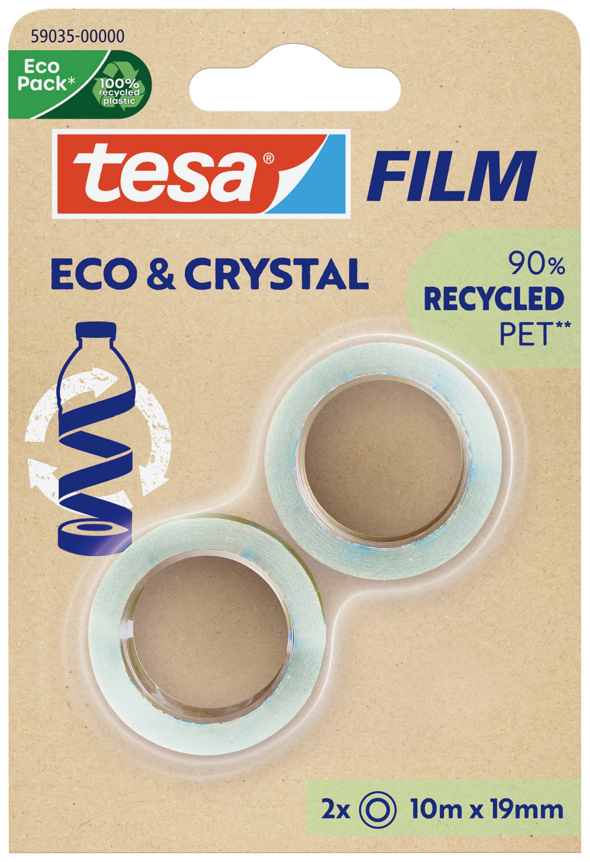 Tesa ECO & CRYSTAL 59035-00000-00 tesafilm tesafilm® Eco & Crystal Transparent (L x B) 10m x 19mm 2St.