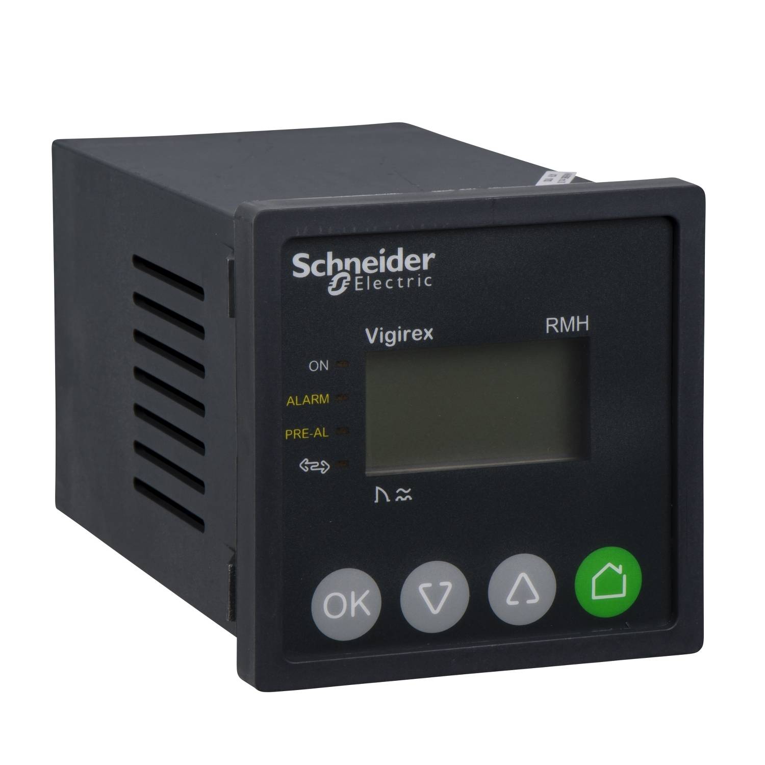 Ein elektrisches Messgerät von Schneider Electric mit Display und Bedientasten, vermutlich zur Überwachung und Steuerung von Geräten.