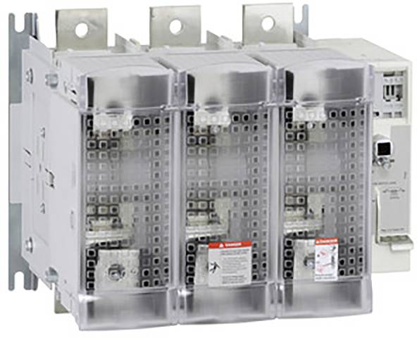 Ein elektrisches Schaltgerät mit drei transparenten Komponenten. Es dient zur Absicherung und Steuerung elektrischer Stromkreise.