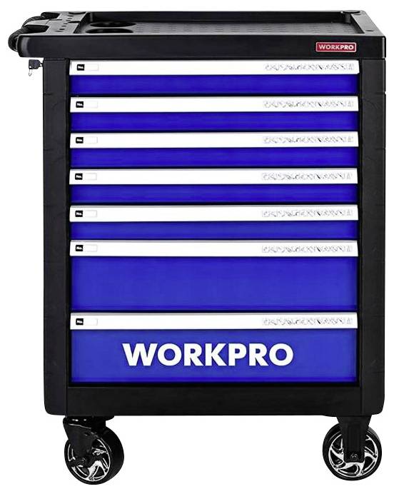 WorkPro WP209074 7-Schubladen Werkstattwagen mit 193 Werkzeugen