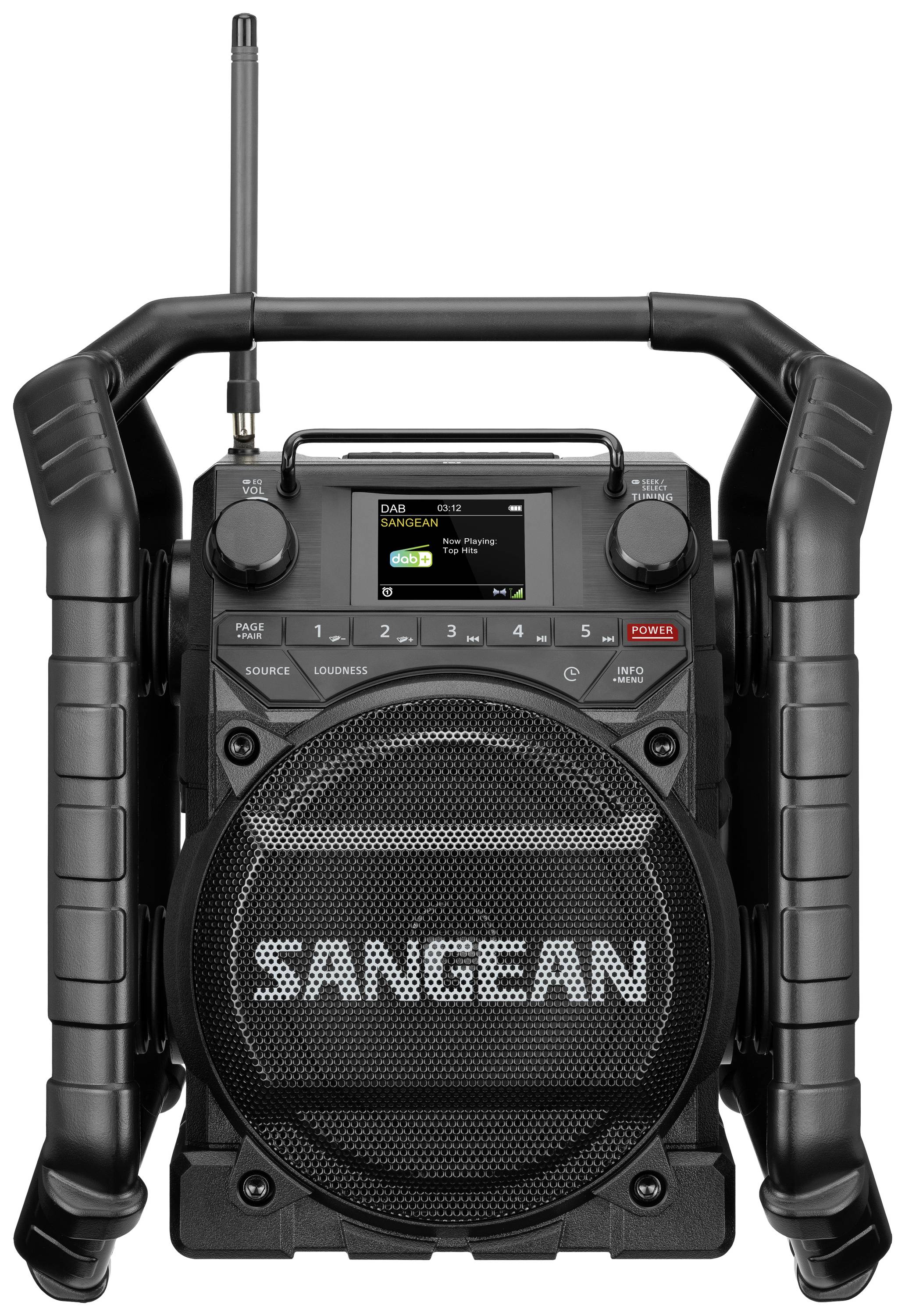 Sangean U-4X Baustellenradio DAB+, UKW Bluetooth®, USB, AUX, NFC wiederaufladbar, wasserdicht, stoß