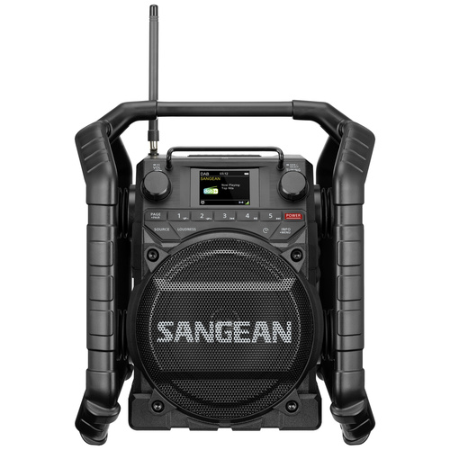 Sangean U-4X Baustellenradio DAB+, UKW Bluetooth®, USB, AUX, NFC wiederaufladbar, wasserdicht, stoßfest, staubdicht, NFC