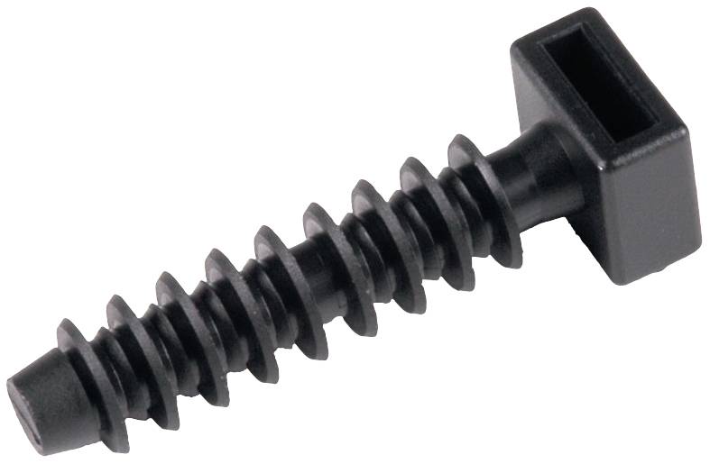 HellermannTyton LOK01B-PA6HIR-BK (100) Befestigungssockel schraubbar 151-80500 Schwarz 100 St.