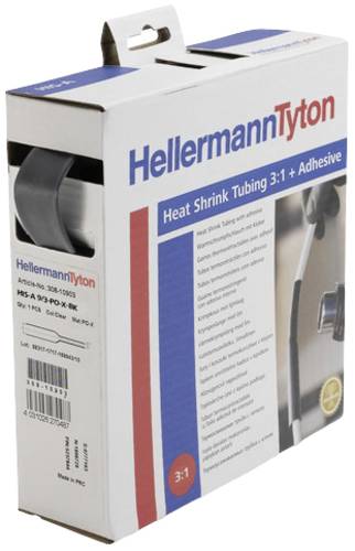 HellermannTyton 308-11800 Schrumpfschlauch mit Kleber Schwarz 19mm 6mm Schrumpfrate:3:1 1St.