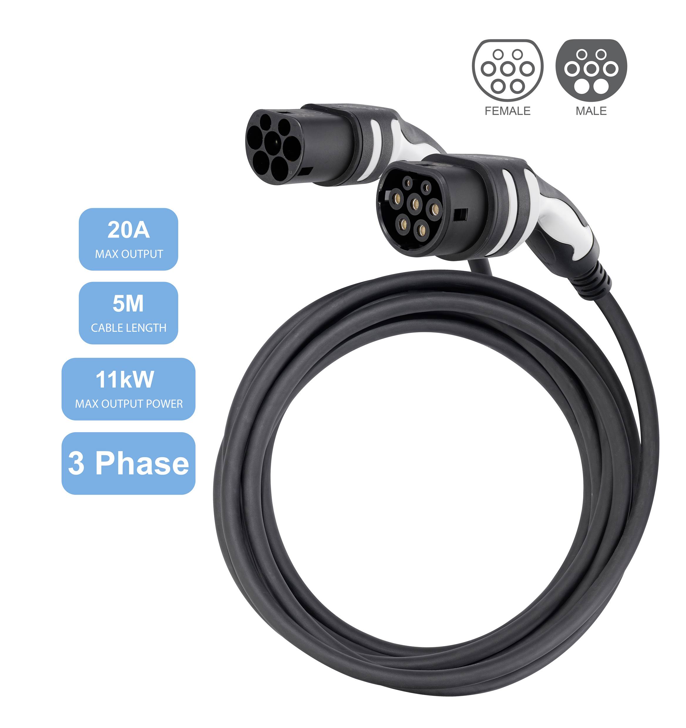 Sygonix SY-5836546 eMobility Ladekabel 5m für Außenbereich geeignet