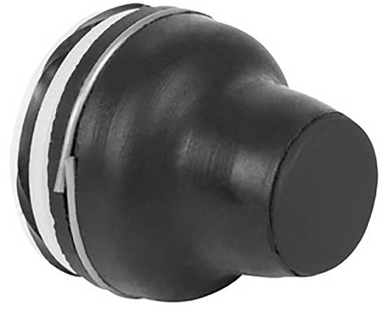 Schwarzer, runder Gummistopfen mit flacher Oberseite, typischerweise verwendet, um Öffnungen dicht zu verschließen oder als Schutzkappe.