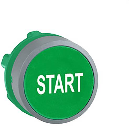 Ein großer grüner Knopf mit der Aufschrift 'START' in weißen Buchstaben.