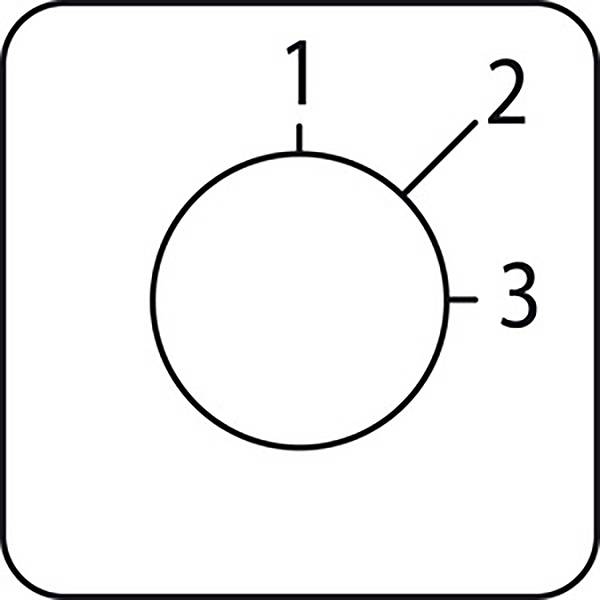 Ein Kreis mit drei nummerierten Punkten auf der Umrandung im Uhrzeigersinn: 1 oben, 2 rechts, 3 unten.