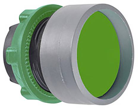 Grüner Druckknopf in zylindrischem Gehäuse, verwendet in industriellen Steuerungssystemen zur Steuerung oder Aktivierung von Maschinen.