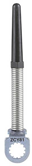 Eine Schraube mit blauem Kopf und schwarzem rutschfestem Griff. Auf dem Kopf steht 'ZCY91'. Sie ist für mechanische Anwendungen geeignet.