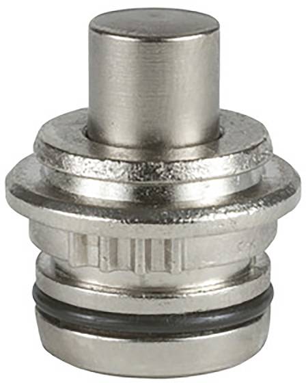 Metallischer Zylinder mit mehreren Ringen und einer gummierten Abdichtung am Ende, dient als Ventil oder Verschluss.