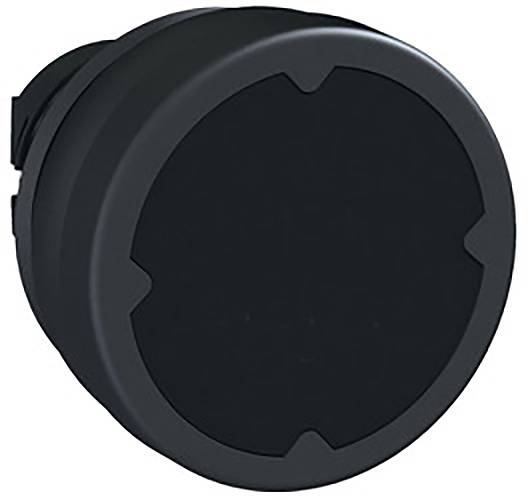 Runder, schwarzer, unbeschrifteter Knopf oder Schalter mit glatter Oberfläche, geeignet für elektrische oder mechanische Geräte.