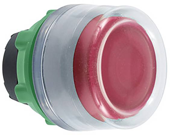 Ein großer, roter Not-Aus-Schalter mit transparentem Schutzmechanismus, verwendet in Maschinen zur schnellen Abschaltung im Notfall.