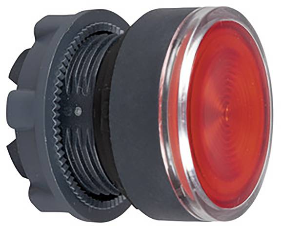 Roter Druckknopf mit grauem Gehäuse, verwendet zur Steuerung von Maschinen oder für Not-Aus-Funktionen in industriellen Anwendungen.