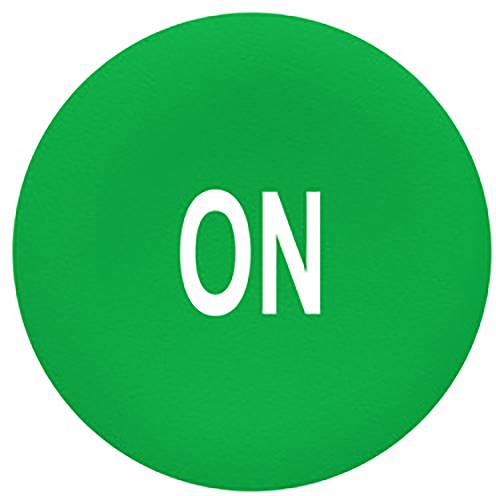 Grüner Kreis mit weißem Text 'ON' in der Mitte, symbolisiert eingeschalteten Zustand oder Aktivierung.