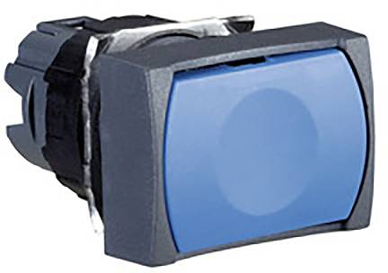 Schalter mit blauem, rechteckigem Tastenfeld, geeignet für elektronische Steuerungen und Maschinenbedienung.