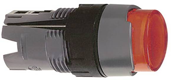 Ein runder, roter Knopf in einem Gehäuse. Der Knopf ist wahrscheinlich für eine elektronische Bedienung oder einen Alarm.