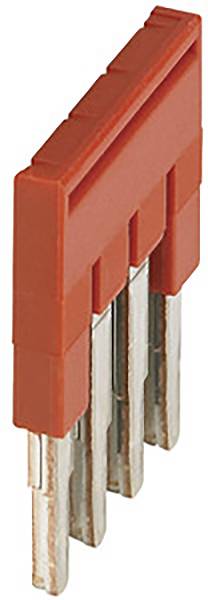 Ein roter Jumper-Stecker mit vier Metallkontakten. Verwendet zur Konfiguration von Hardware-Einstellungen auf einem Computer-Mainboard.