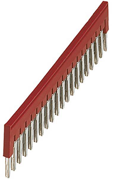 Rote Stiftleiste mit 20 Pins in einem Winkel. Sie dient zum Verbinden von elektronischen Komponenten auf einer Platine.