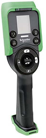 Ein tragbares elektronisches Gerät mit einem Bildschirm und mehreren Tasten. Es hat einen ergonomischen Griff und ist in Schwarz und Grün gehalten.