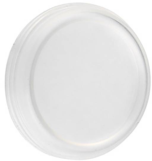 Runder, transparenter Deckel aus Kunststoff, ohne sichtbare Markierungen oder Details.