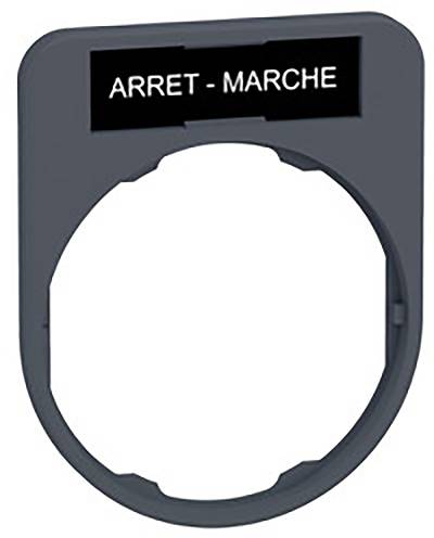 Grauer Kunststoffrahmen mit ovaler Öffnung, oben beschriftet mit 'ARRET - MARCHE'.