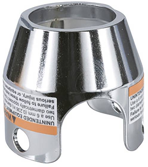 Metallischer Adapter mit zylindrischem Körper und zwei abgerundeten Befestigungslöchern, geeignet zur Stabilisierung von Verbindungen.