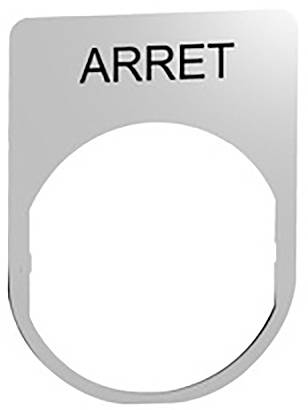 Ein silbernes Schild mit der Aufschrift 'ARRET', was auf Französisch 'Stopp' bedeutet. Es hat eine runde Öffnung darunter.