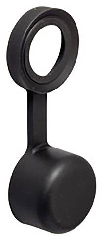 Schwarze Abdeckkappe mit ringförmigem Griff, geeignet für runde Steckverbindungen.