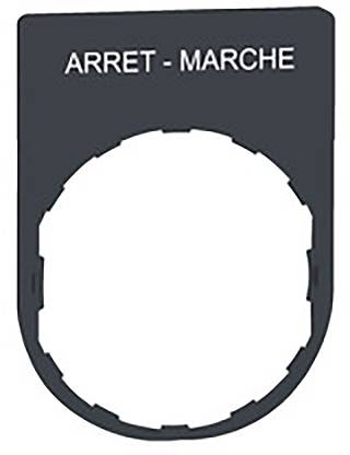 Schwarz-weißes Bedienfeld mit Aufschrift 'ARRET - MARCHE' oben.