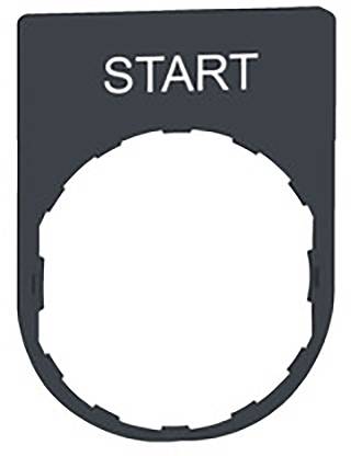 'START'-Knopf-Symbol auf schwarzem Hintergrund, umgeben von einem ovalen Rahmen, möglicherweise zur Kennzeichnung eines Startpunkts oder Schalters.