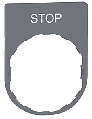 Graues Stoppschild mit weißem Text 'STOPP', rundes Design unten, rechteckiger Abschnitt oben.