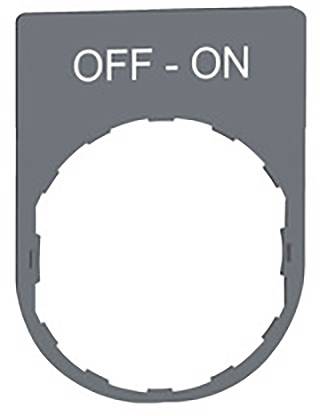 Grauer Schalterrahmen mit der Aufschrift 'OFF - ON', zeigt die Position eines Schalters.