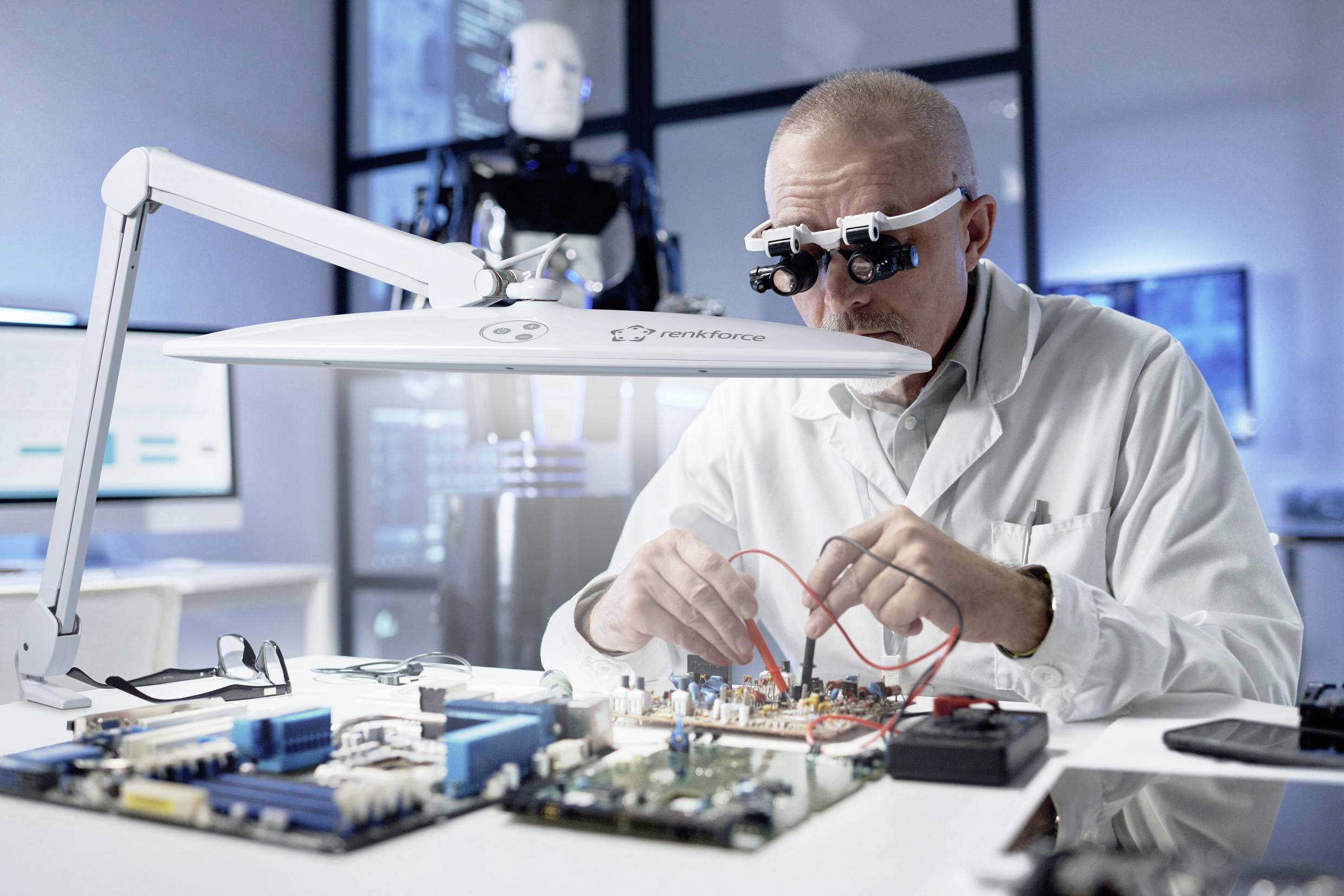 Renkforce RF-5844696 Klemmleuchte LED LED fest eingebaut F (A - G) 21W Weiß