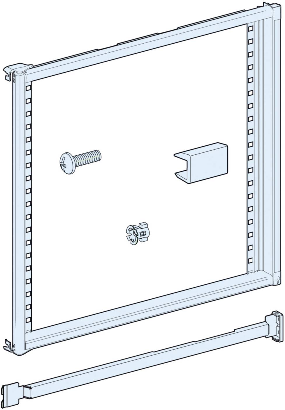 PrismaSeT-P, Frontplattenträger, schwenkbar,Breite=650mm,Höhe=10Module Schneider Electric Inhalt: 1 St.
