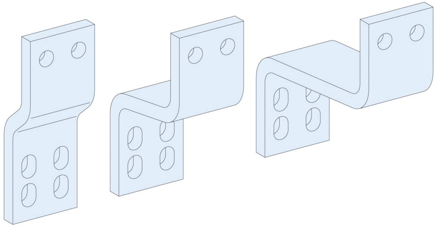 Schneider Electric PrismaSeT-P, Anschluss, Canalis KT an ComPacT NS630b-1600/MasterPacT MTZ1 06-16 4polig,rückseitiger Anschluss