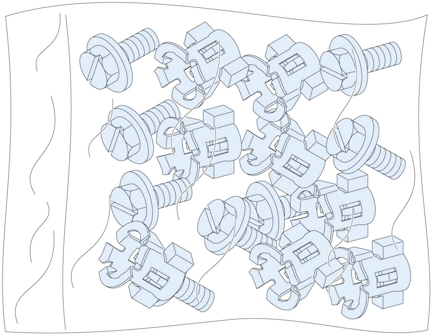 Schneider Electric PrismaSeT-P, Schrauben mit Muttern, für Grundgerüst,(20Stück) Inhalt: 1 St.