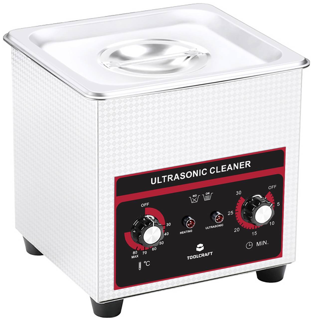 TOOLCRAFT USC-130 Ultraschallreiniger Schmuck, Bürobedarf, Werkstatt 160W 1.3l mit Heizung, mit Reinigungskorb