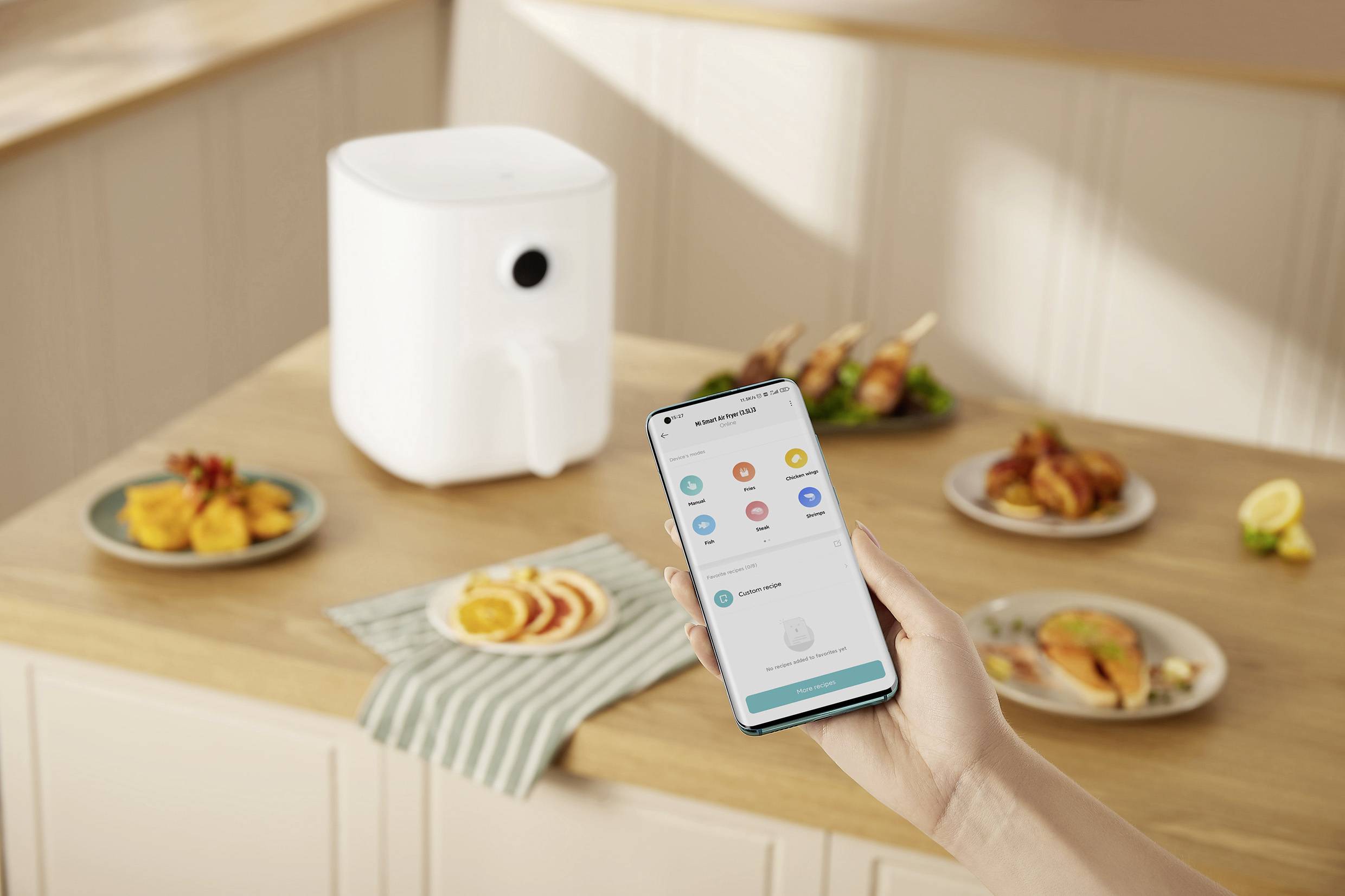 Xiaomi neu Heißluft-Fritteuse App steuerbar, Timerfunktion, mit manueller Temperatureinstellung, mit Display, spülmaschinenfest Weiß