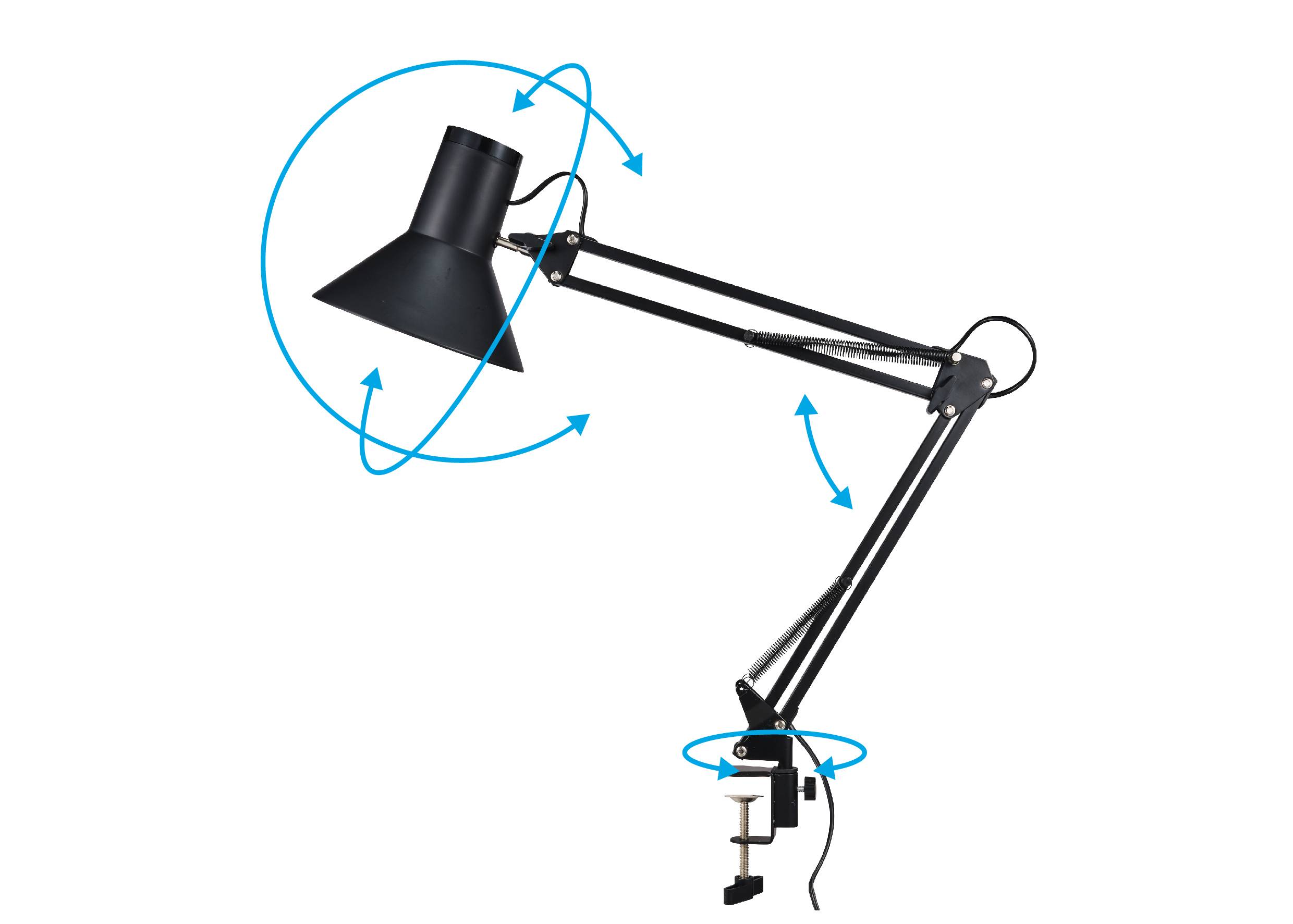 Renkforce RF-5846468 LED-Klemmleuchte 9W Schwarz