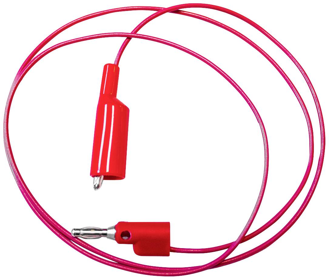 Mueller Electric BU-2030-A-24-2 Messleitung Bananenstecker 4mm Krokoklemmen 0.6m Rot 1St.