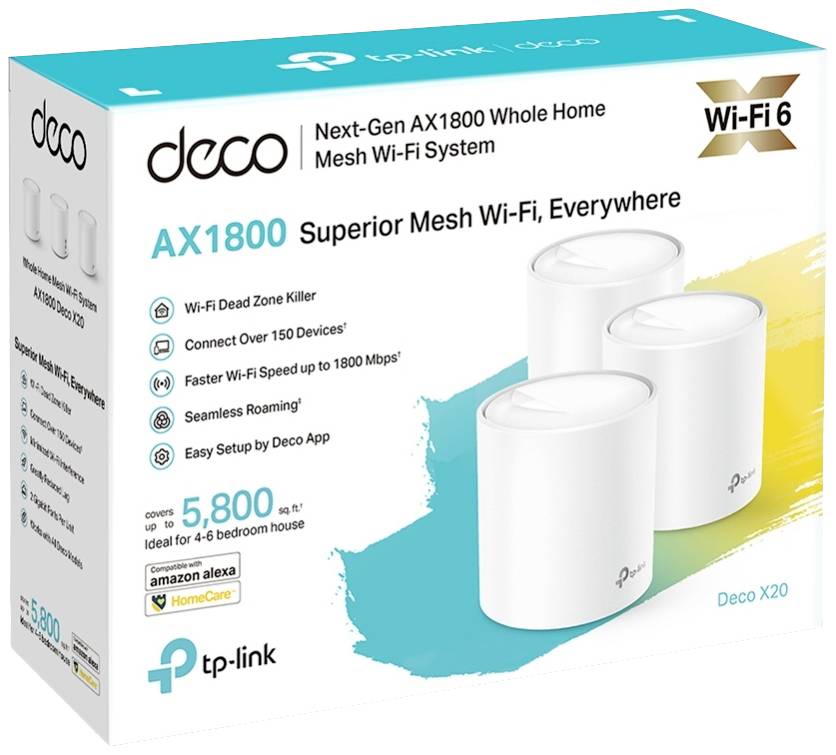 TP-LINK Deco X20 3er-Pack Mesh-Netzwerk 1800 MBit/s 2.4 GHz, 5 GHz